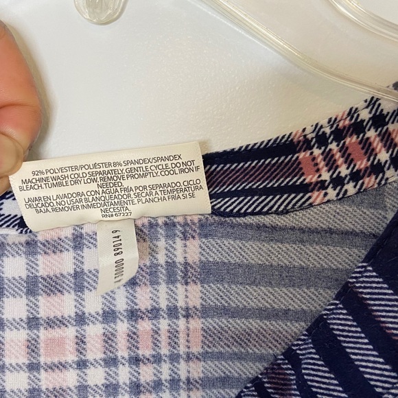 Plaid tie front tunic dress with elastic waist - Picture 16 of 16